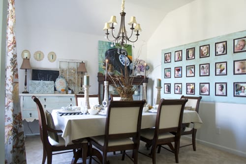 a salvaged fall tablescape