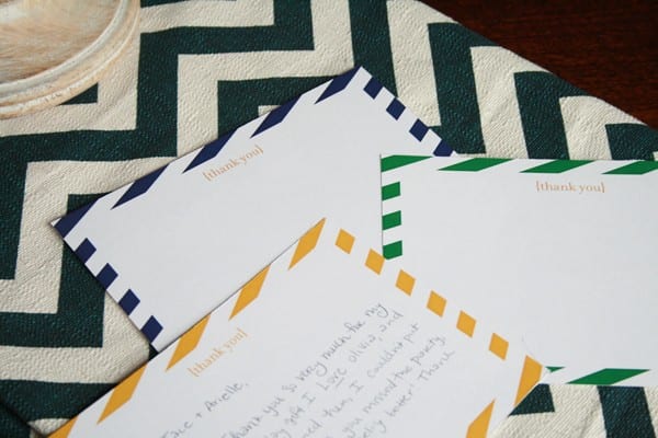 free striped notecards