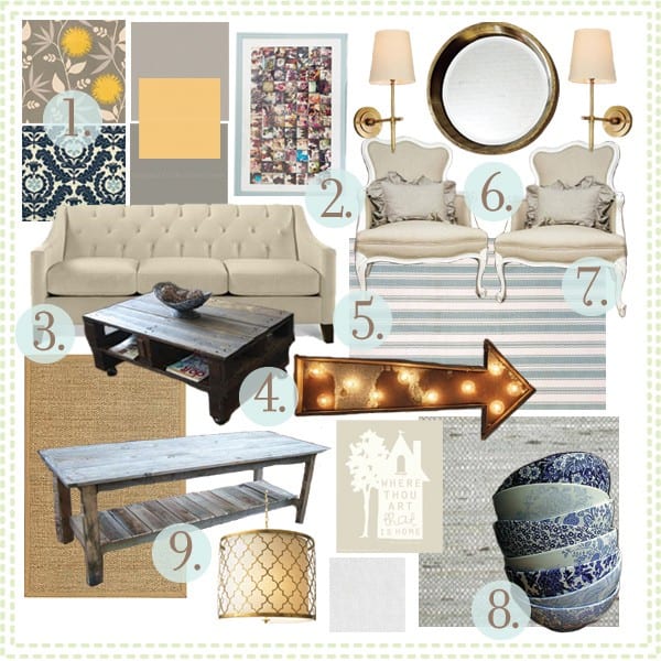 living room inspiration board : Jill’s colonial