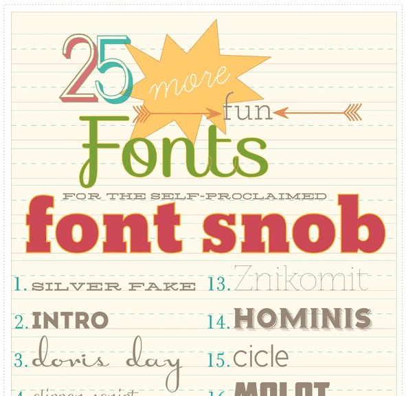 font snob club : 25 more fun fonts {july 2012}