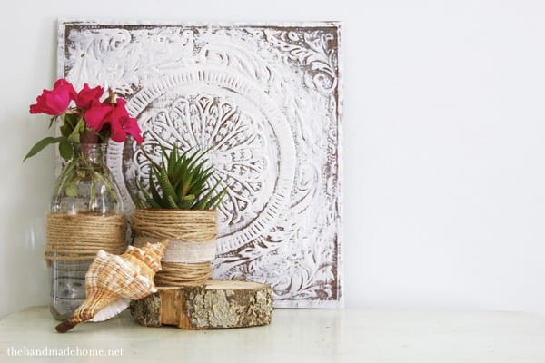 jute wrapped potted plant