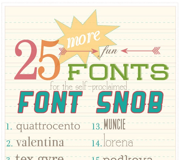 font snob club : 25 more fun fonts {september 2012}