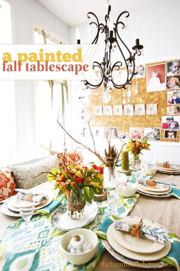 a painted fall tablescape (fall table ideas)