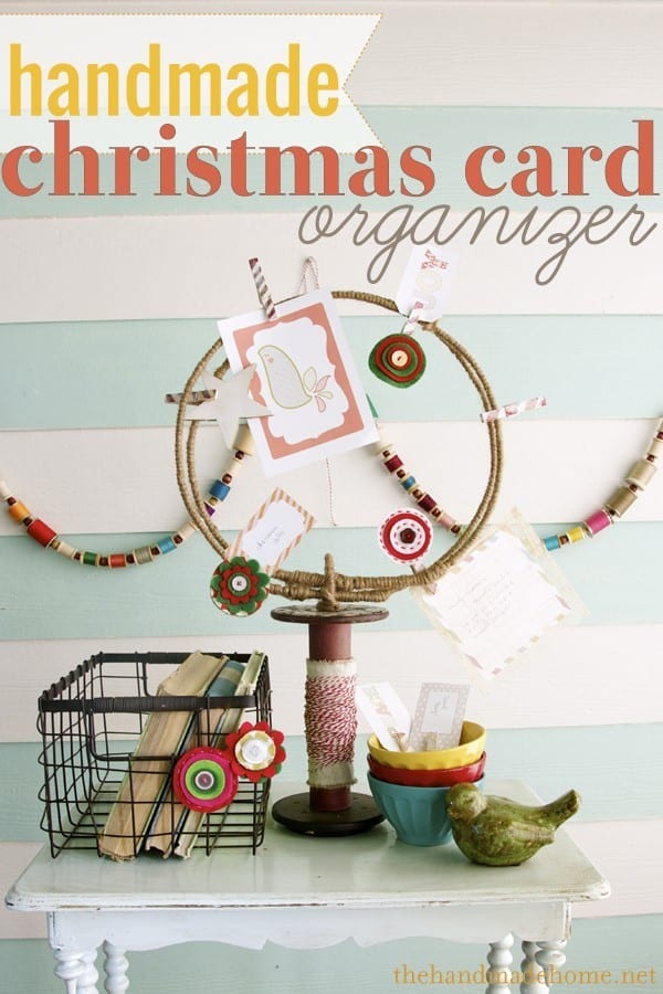 a handmade christmas card organizer (diy christmas card holder)