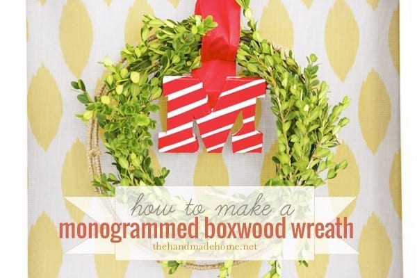 diy monogrammed boxwood wreath (scotch tape project)