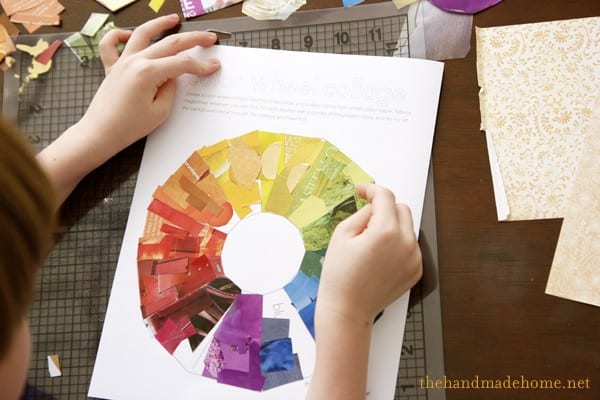 color wheel collage (art lesson)
