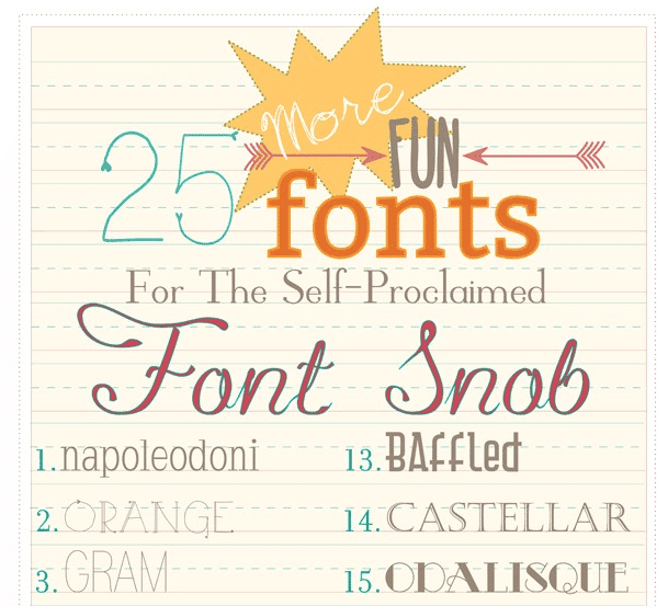 the font snob club : 25 more free fonts {july 2013}