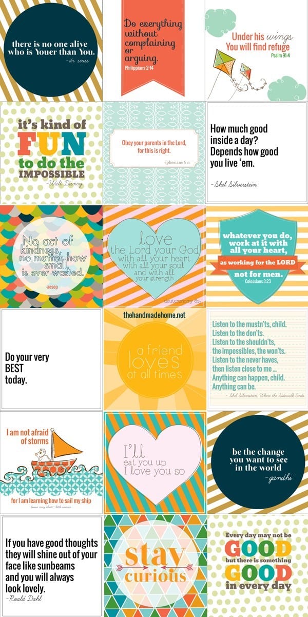 freebie of the month : positive printables