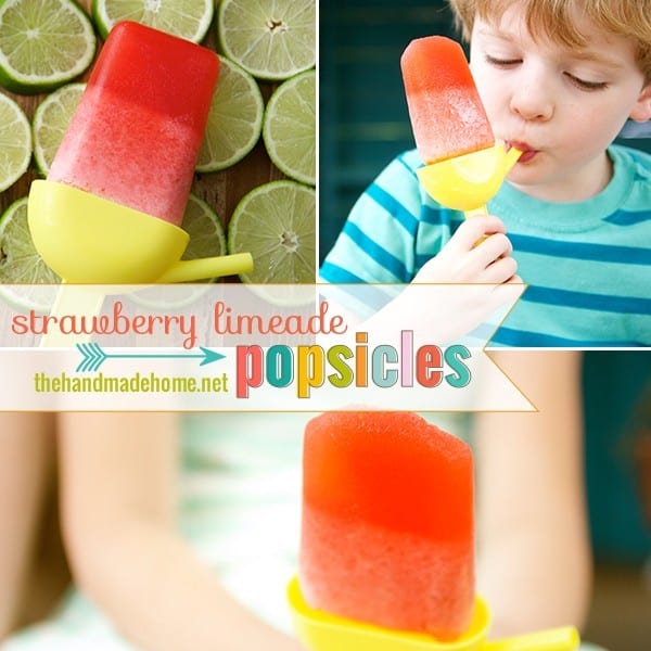 strawberry limeade popsicles