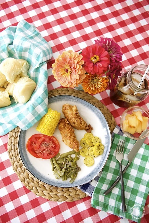 the very best southern fried chicken {and summer veggies}