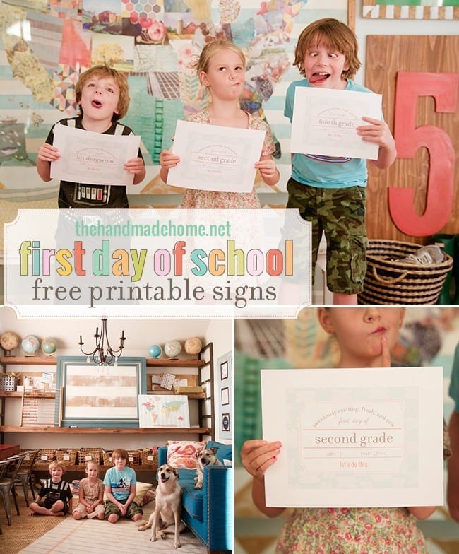 first day of school free printable signs