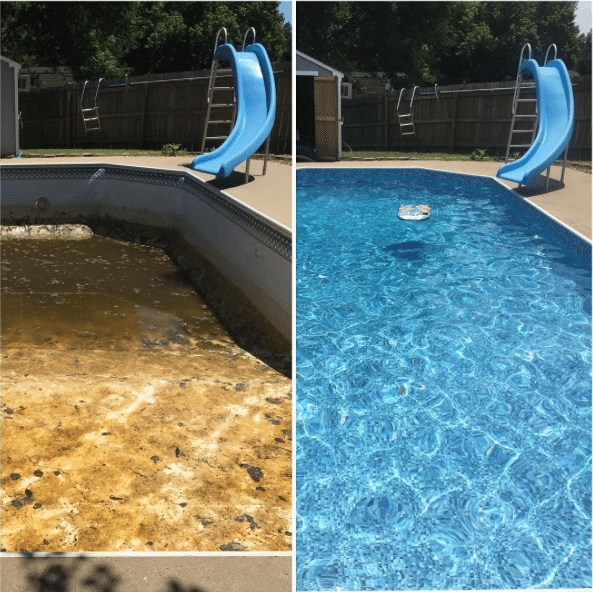 pool before and after