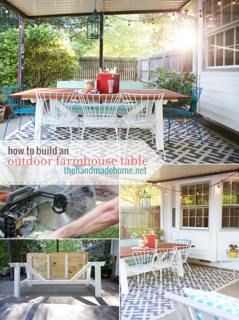 how to build an outdoor farmhouse table