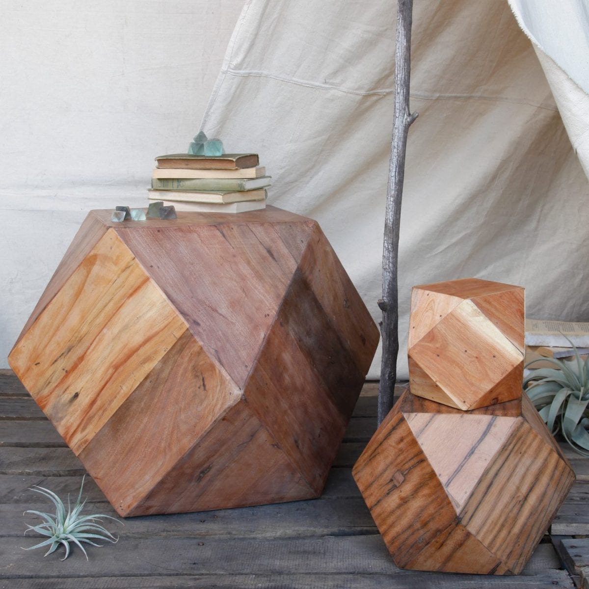 geometric side tables