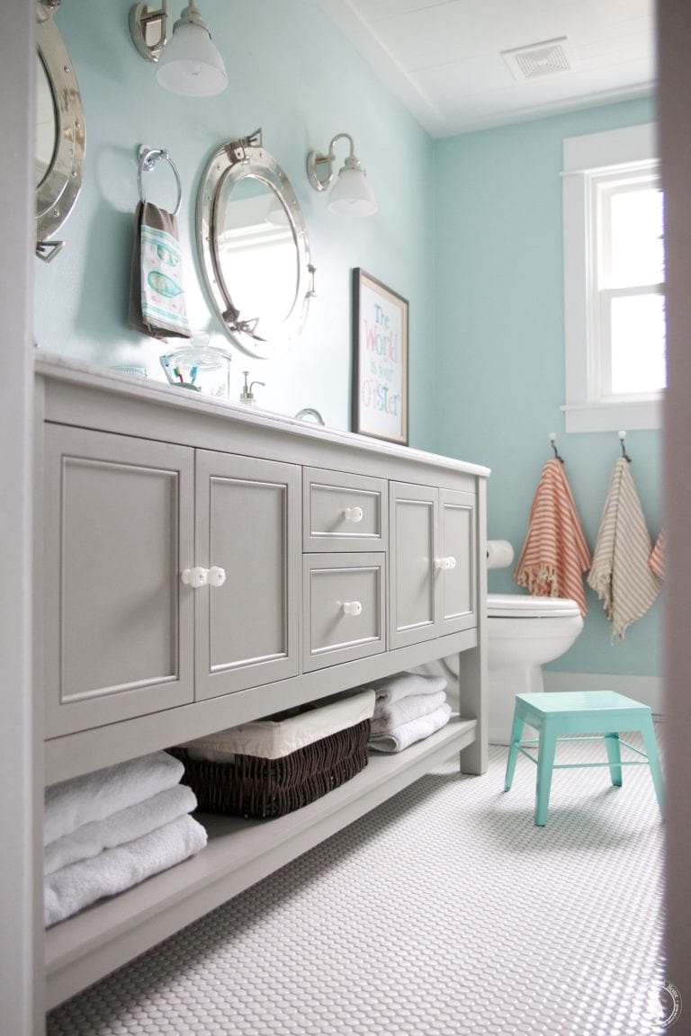 the kids bathroom
