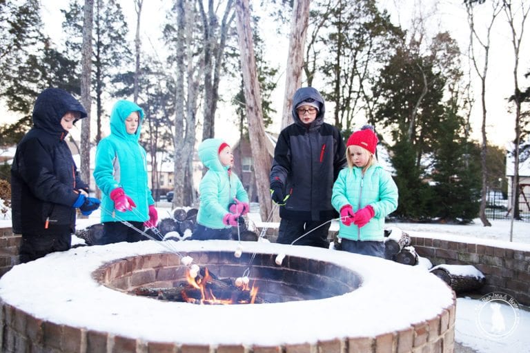 s’mores in the snow