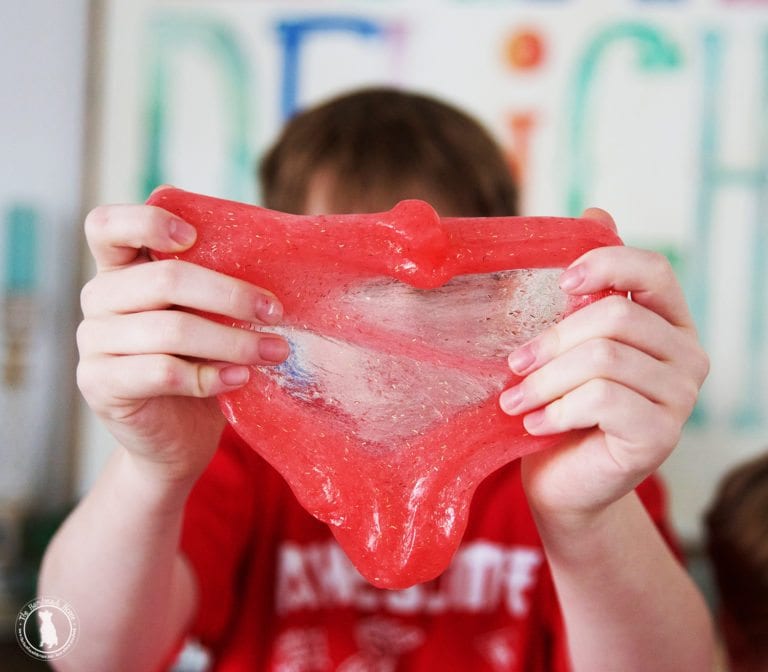 valentines sparkle slime {and a free printable}