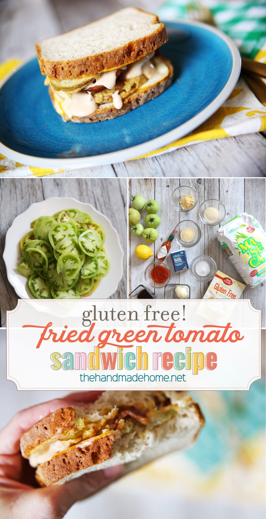Gluten free sandwich {fried green tomato with comeback sauce}