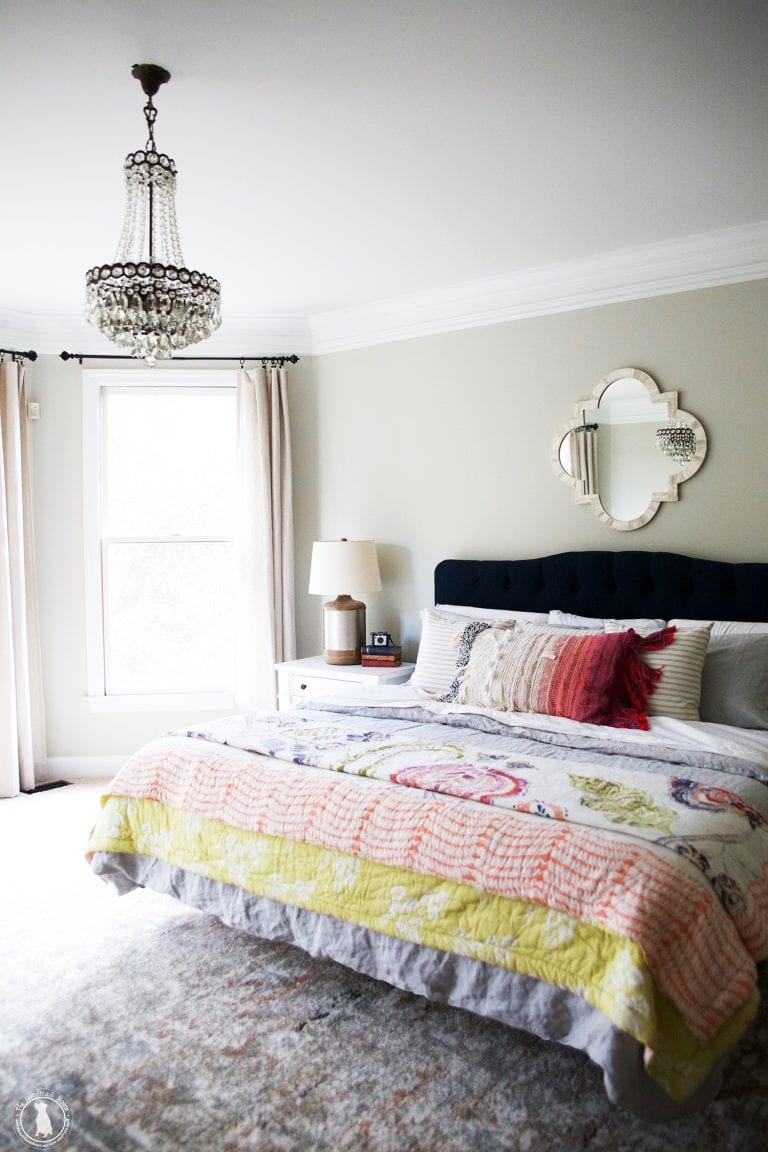 master bedroom in bold colors