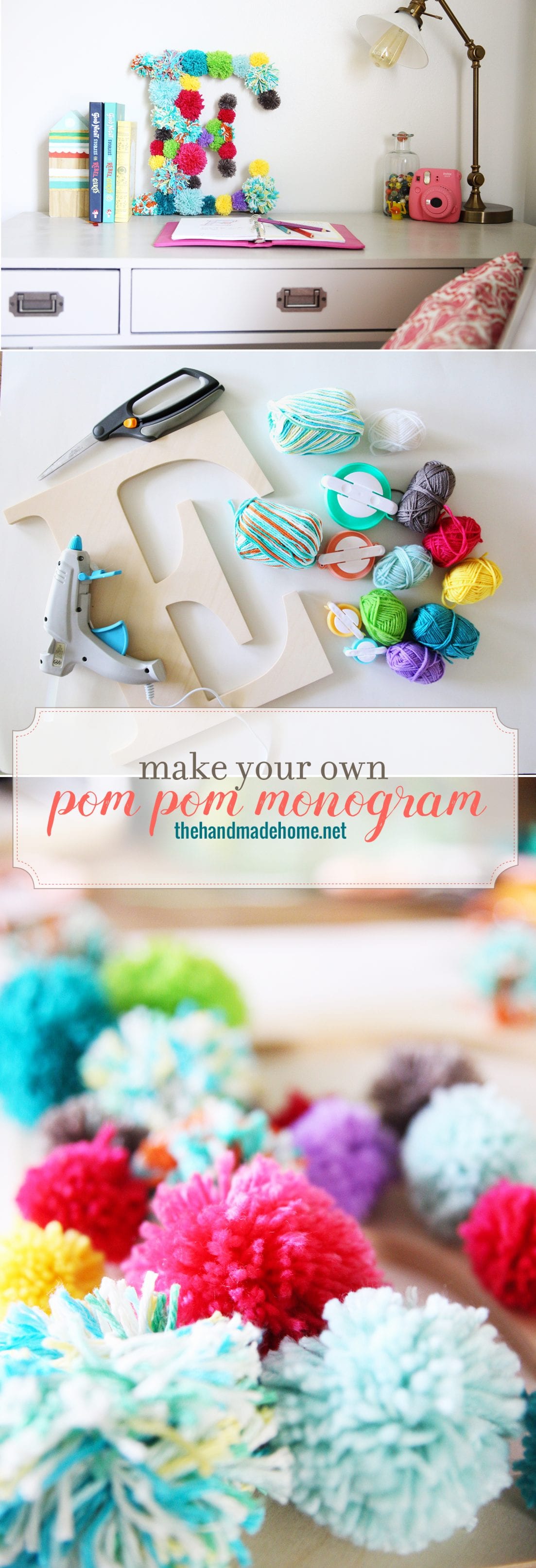 pom pom monogram letter