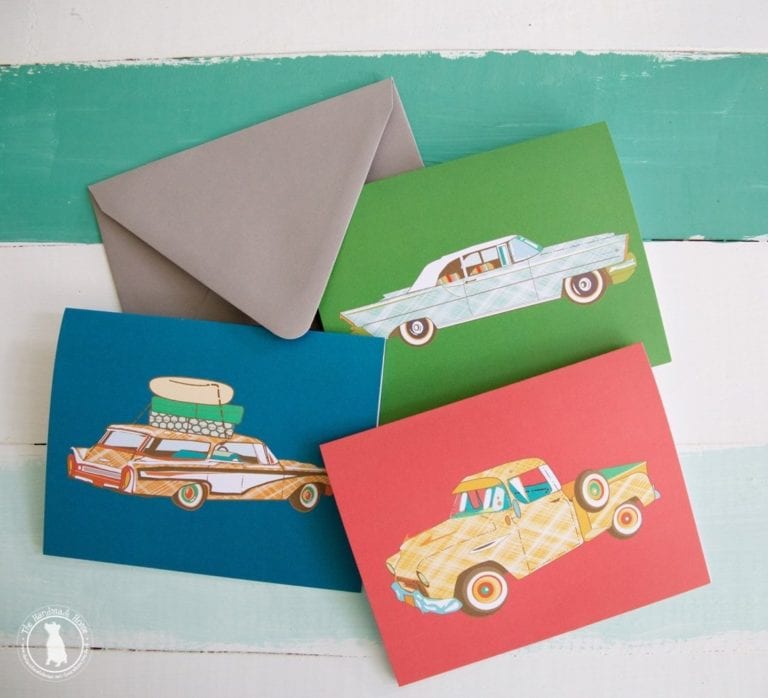 vintage car stationery freebies