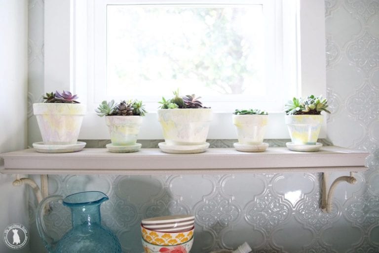 marbleized flower pots