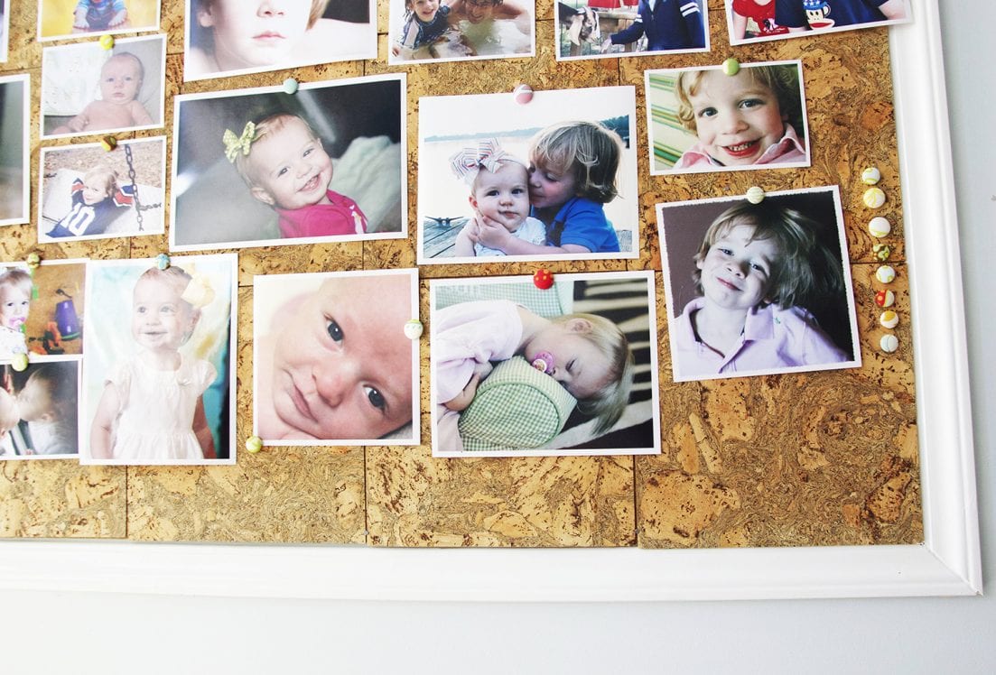 make your own photo corkboard