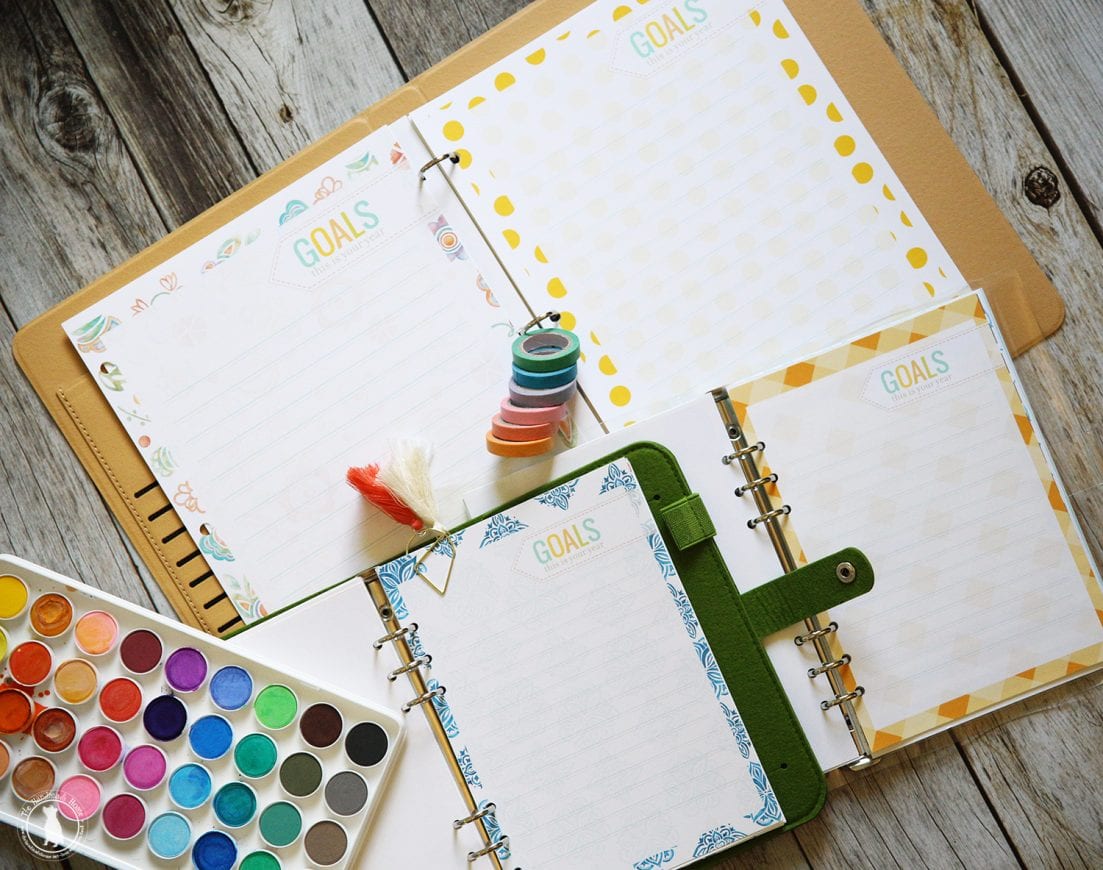 Free planner insert pages goals