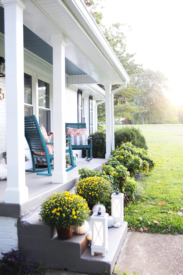 our fall porch and kichler bluetooth lanterns