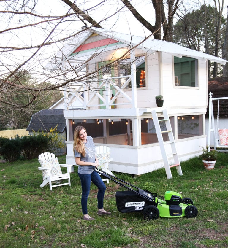 battery powered lawn mower and a greenworks giveaway