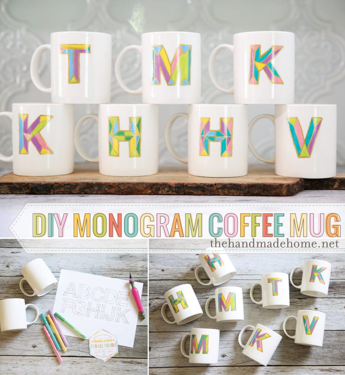 diy monogram coffee mug