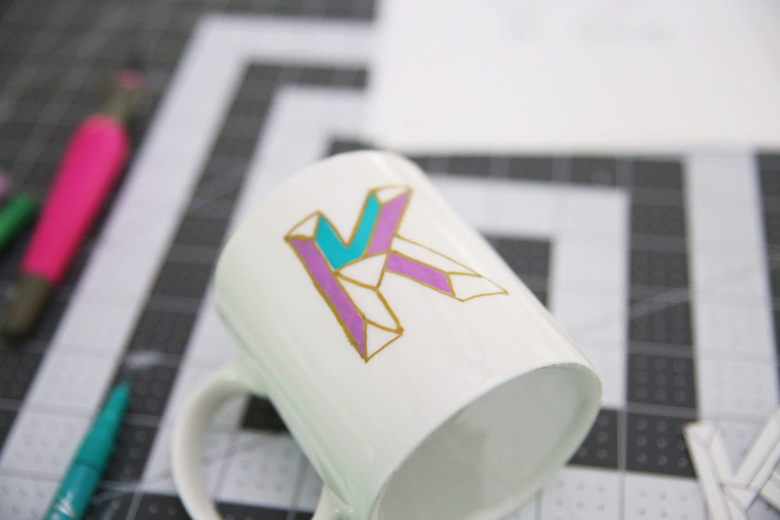 diy monogram coffee mugs