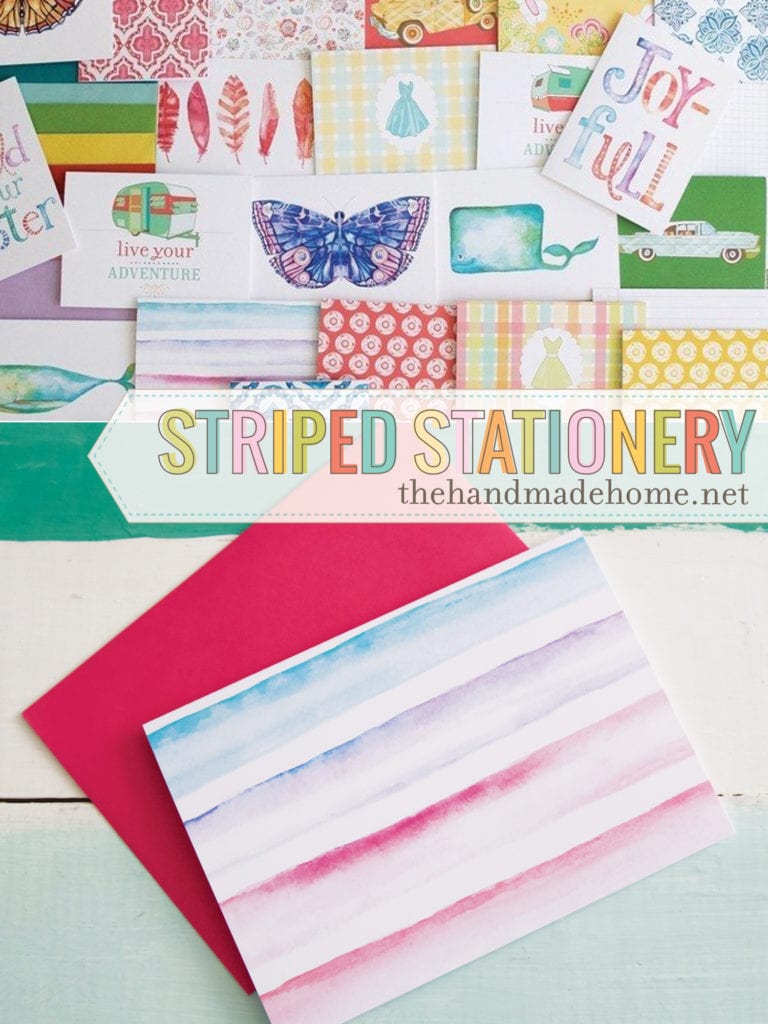 free striped watercolor stationery