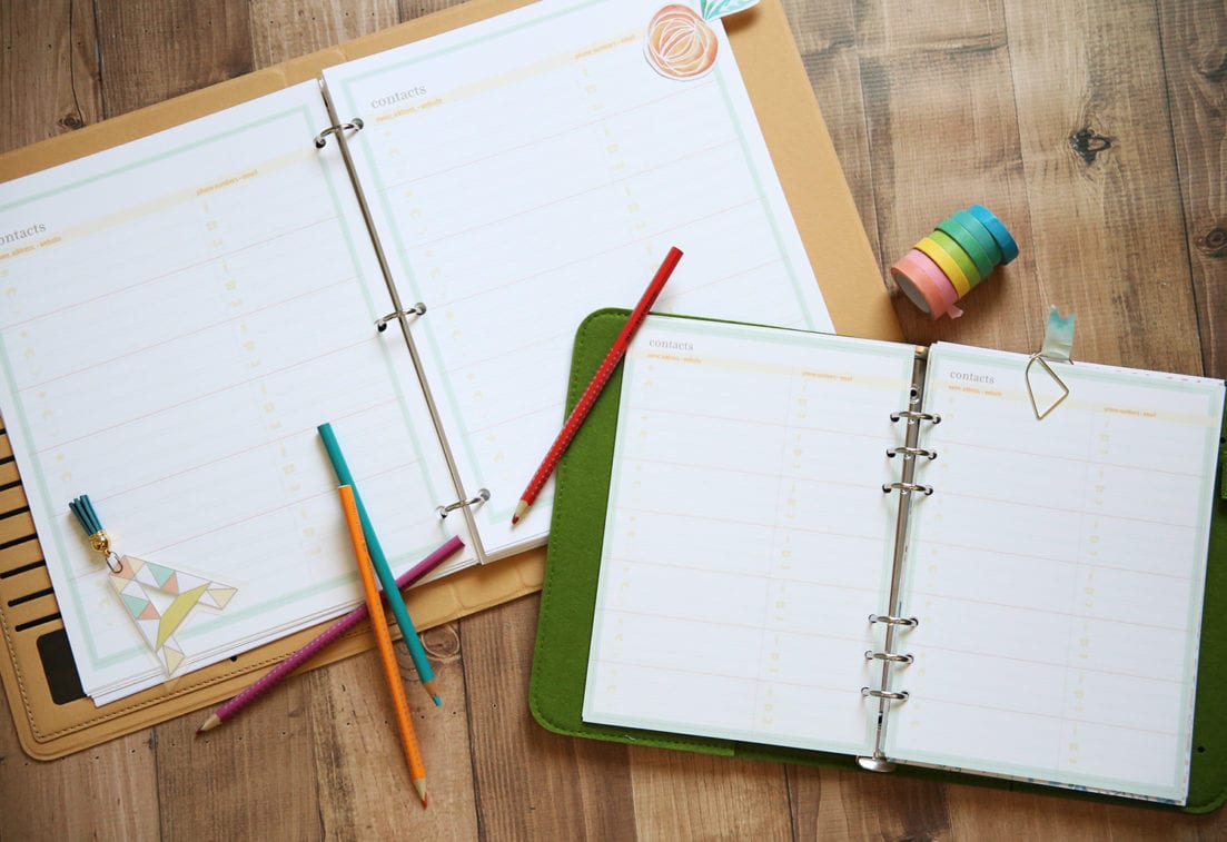 planner contacts