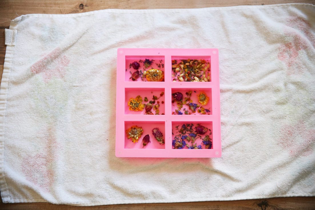 simple pressed flower soap