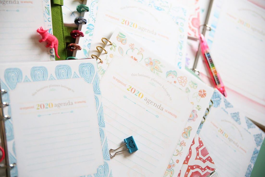 2020 free planner cover pages