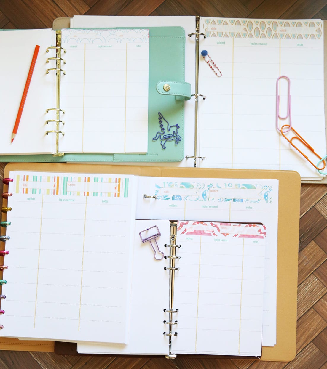 free lesson planner pages