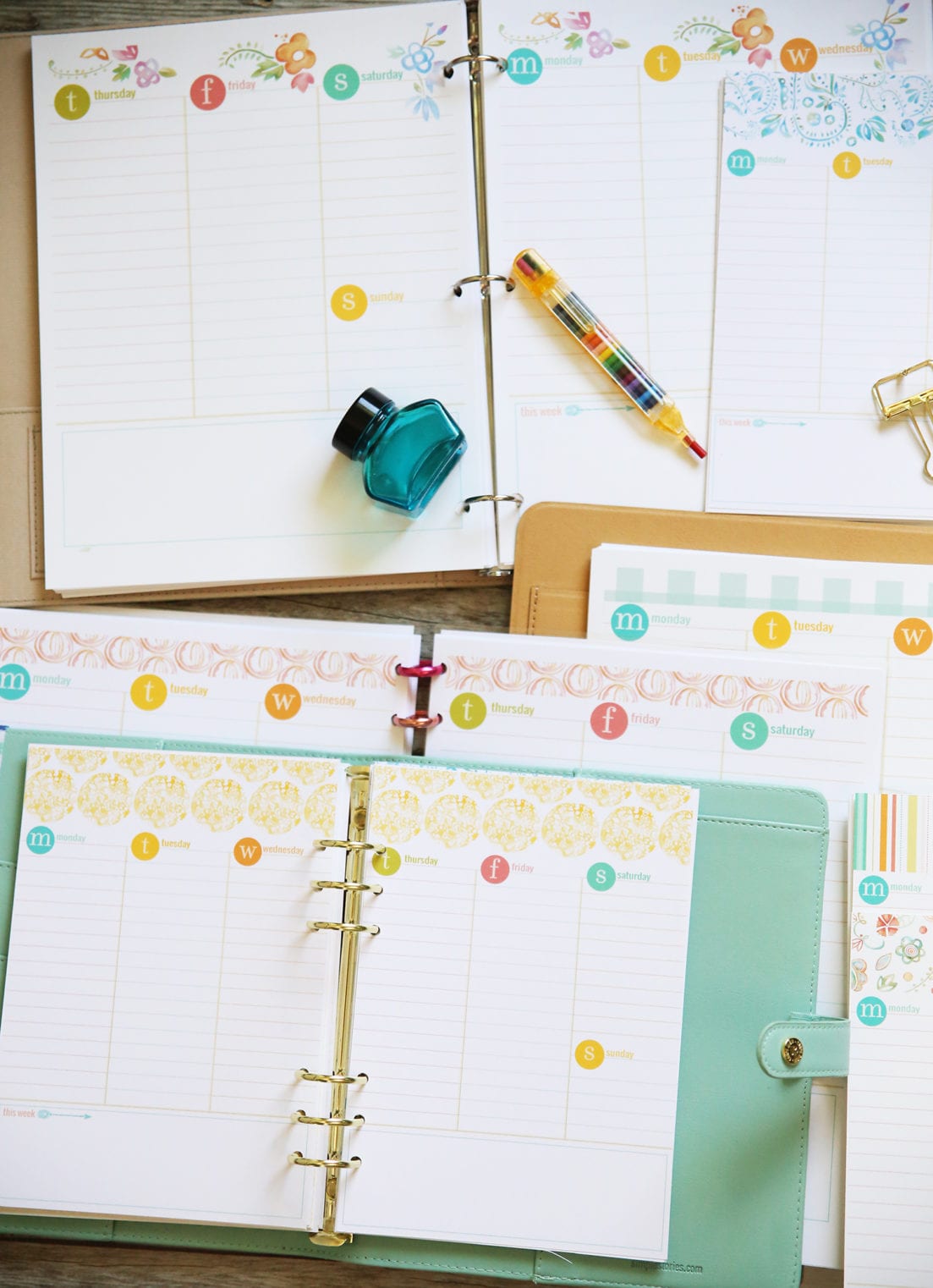 planner week inserts