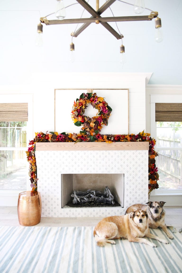 fall mantel with balsam hill
