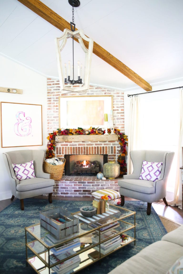 easy fall mantel idea