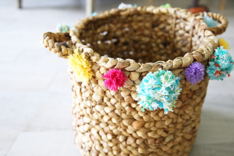 make your own pom pom basket