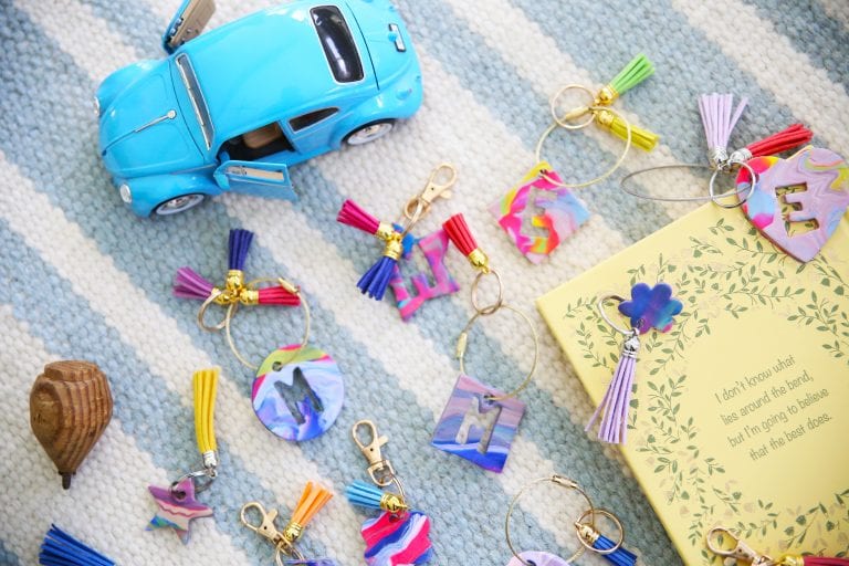 easy marbleized keychains