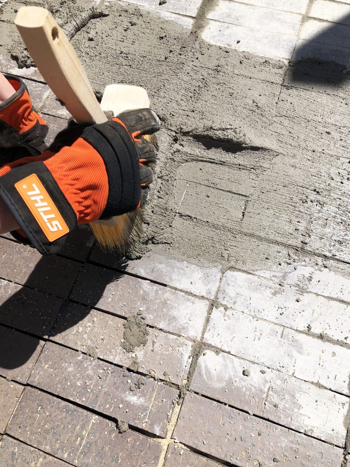 how to lay and age a brick patio with german smear