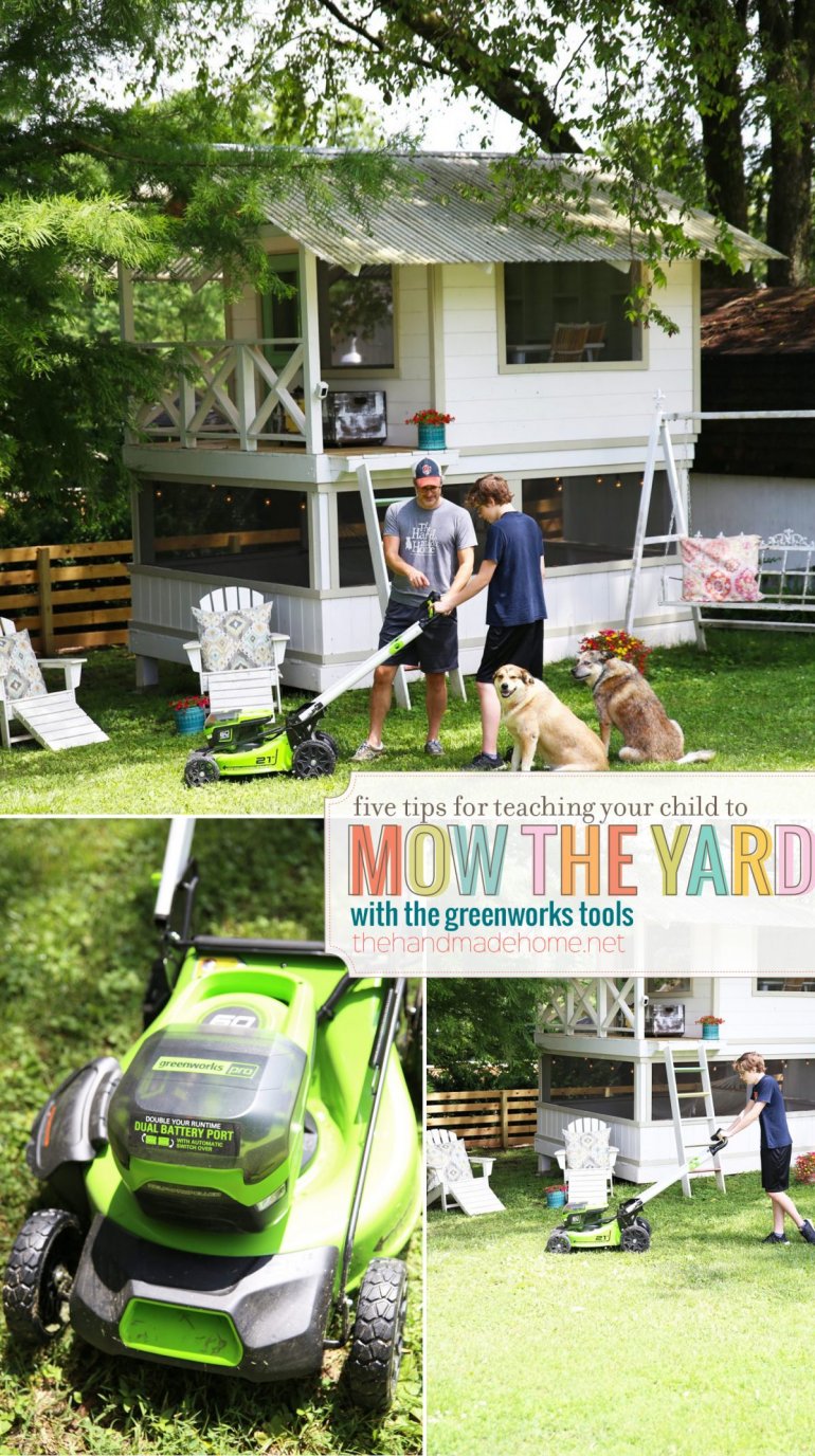 tips for teaching your child to mow the yard