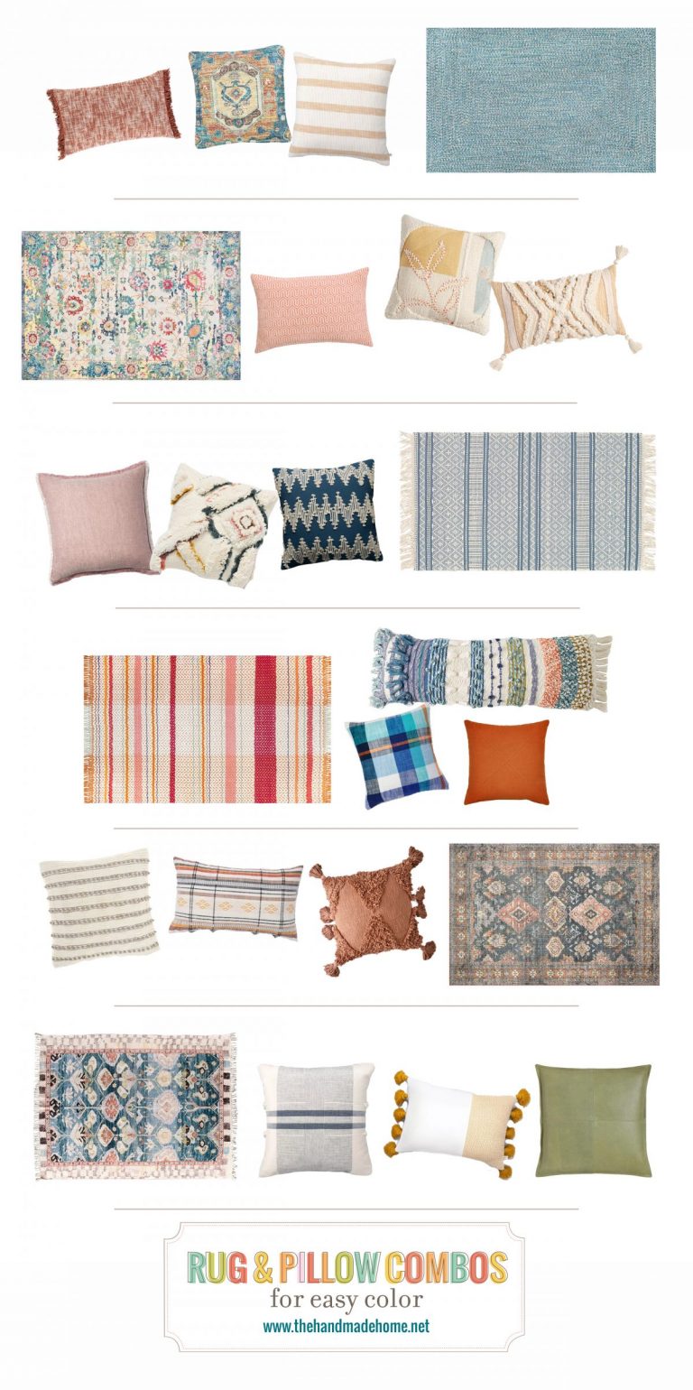 rug + pillow combos for easy color