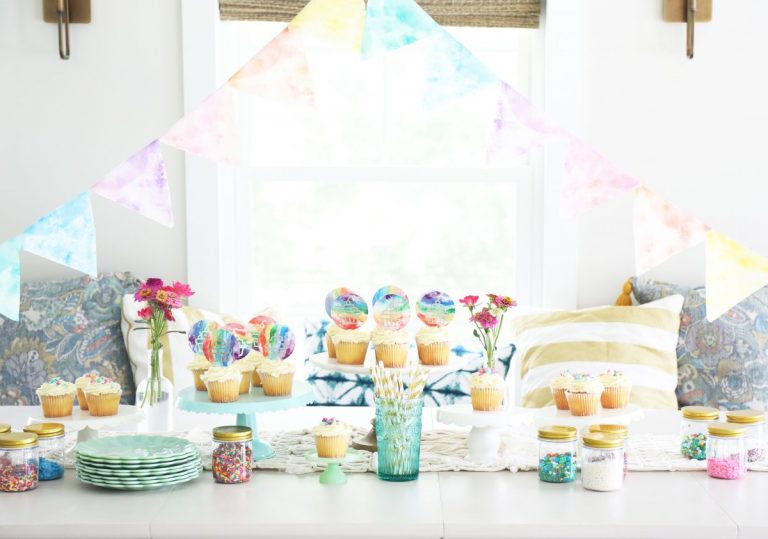 colorful cupcake toppers with cricut