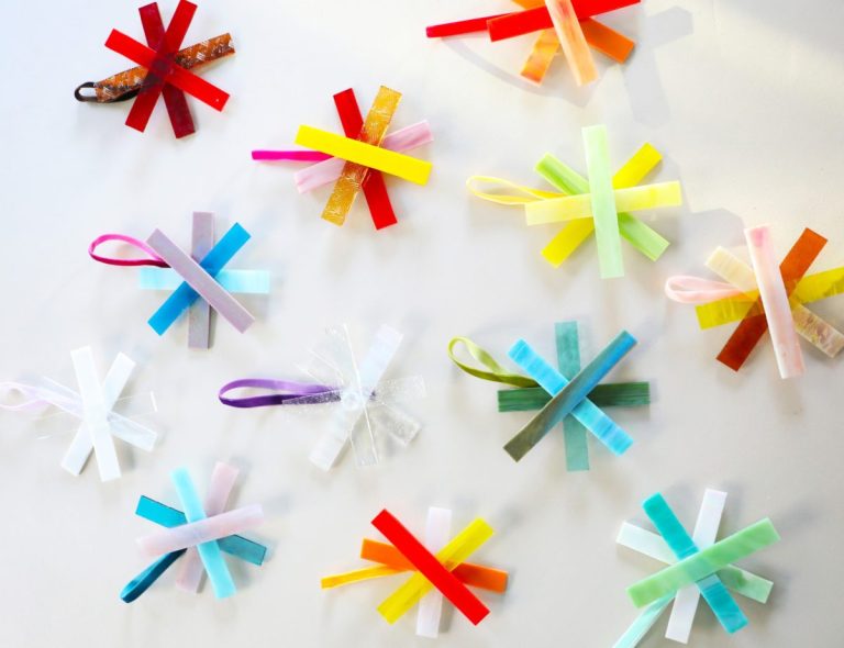 easy stained glass snowflake ornaments