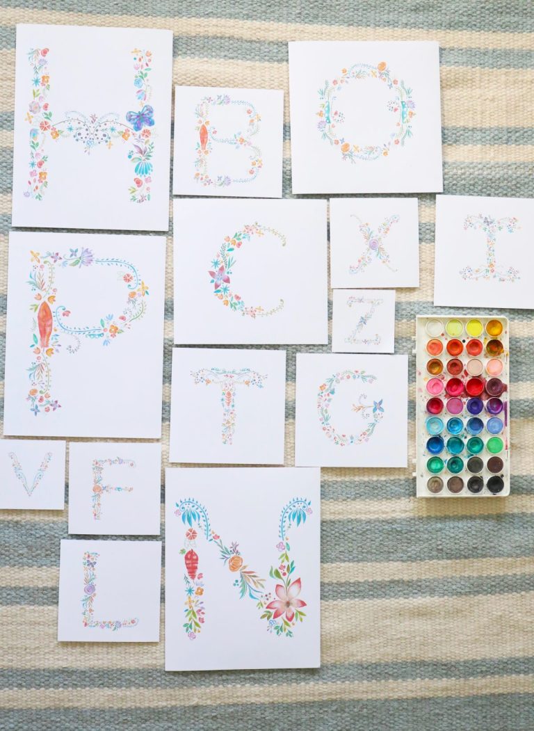 free watercolor alphabet