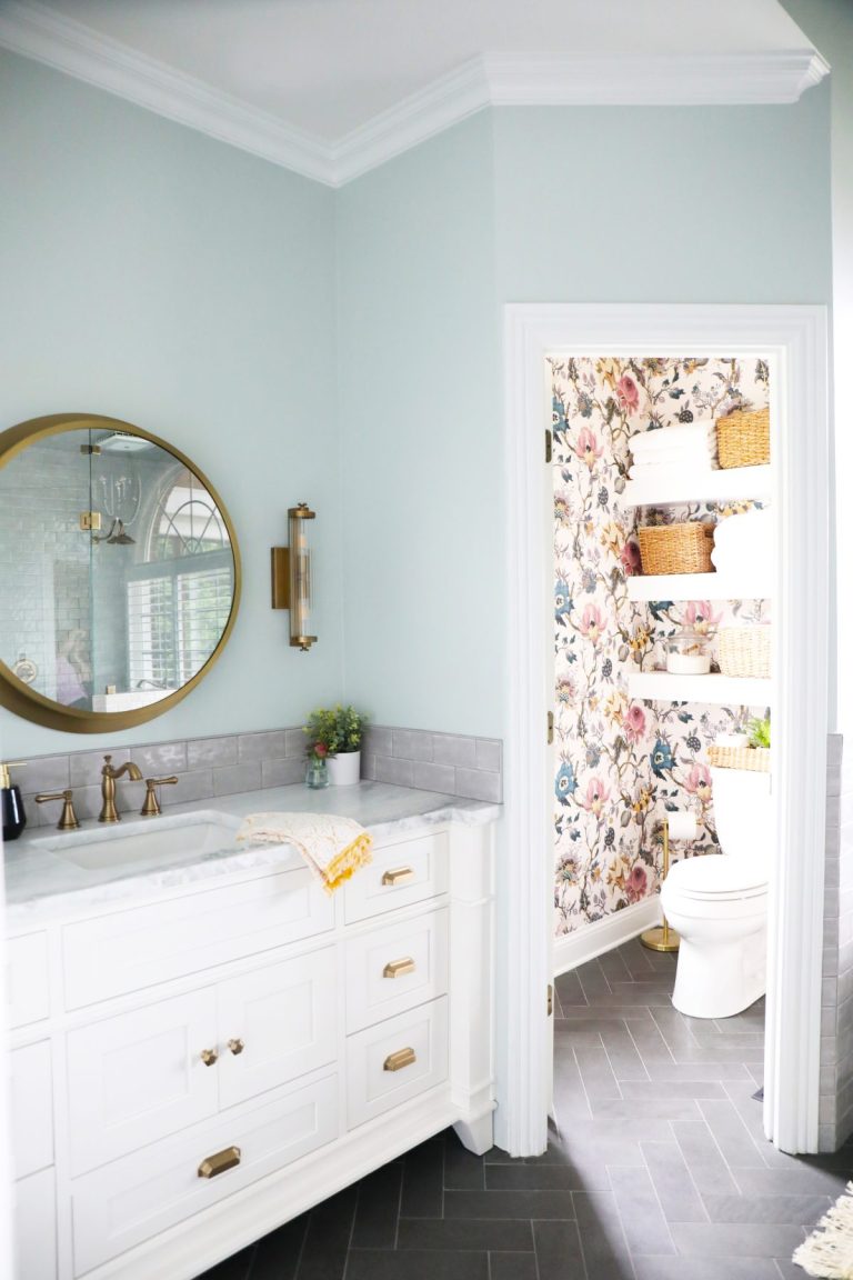 herringbone bath remodel