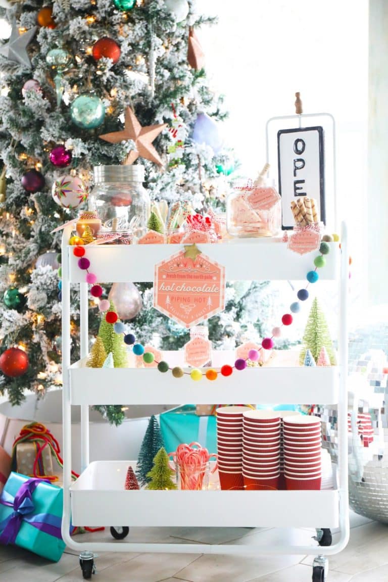 hot chocolate bar {free printables + a recipe!}
